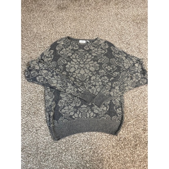 Valentino Uomo Men's‎ Gray Floral Crewneck Sweater size Medium